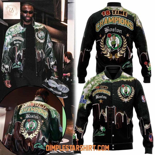 Boston Celtics 18 Time Champions Baseball Jacket