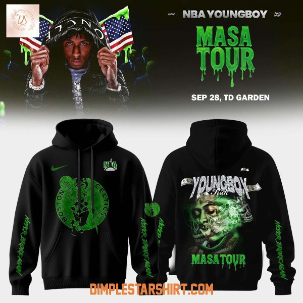 Boston Celtics Collab NBA Youngbou Masa Tour 2025 Hoodie Shirt