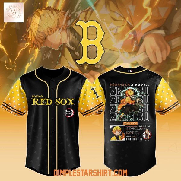 Boston Red Sox x Demon Slayer Zenitsu Infinity Castle Jersey