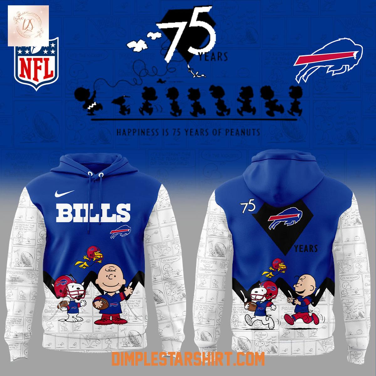 Buffalo Bills 75th Anniversary Of Peanuts Hoodie Shirt Buffalo Bills 75th Anniversary Of Peanuts Hoodie Shirt