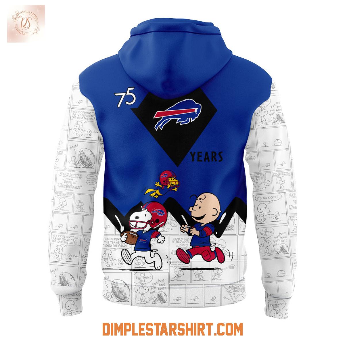 Buffalo Bills 75th Anniversary Of Peanuts Hoodie Shirt Buffalo Bills 75th Anniversary Of Peanuts Hoodie Shirt