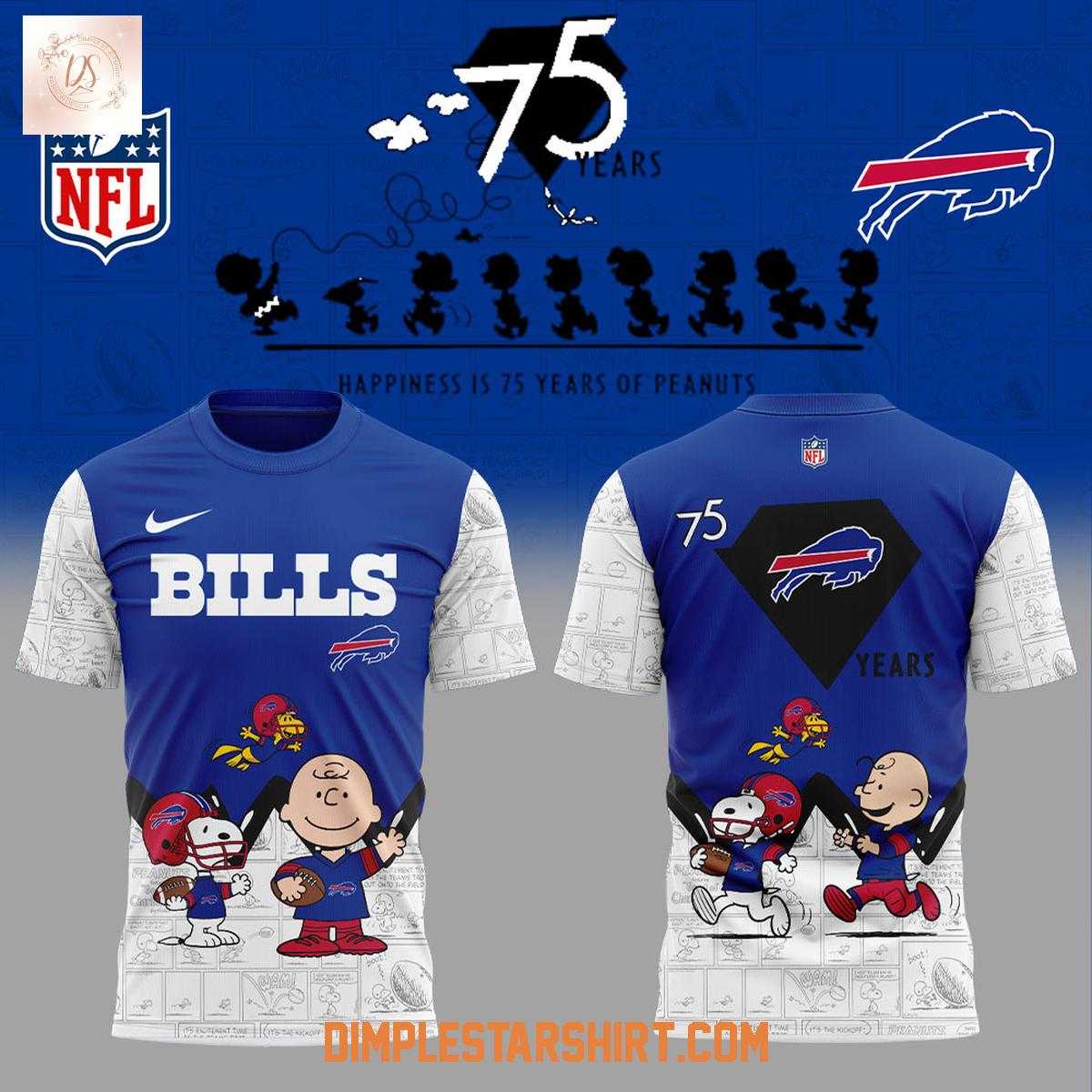 Buffalo Bills 75th Anniversary Of Peanuts Hoodie Shirt Buffalo Bills 75th Anniversary Of Peanuts Hoodie Shirt