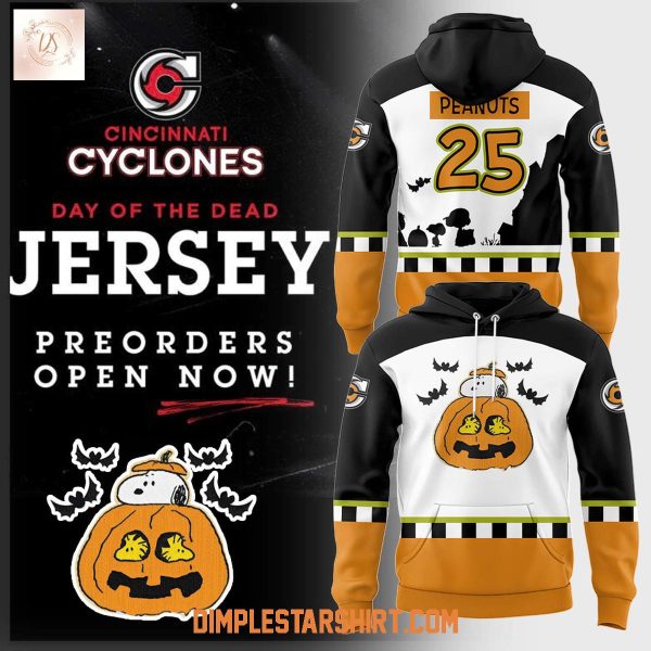 Cincinnati Cyclones x Peanuts Halloween Day Of The Dead Hoodie Shirt