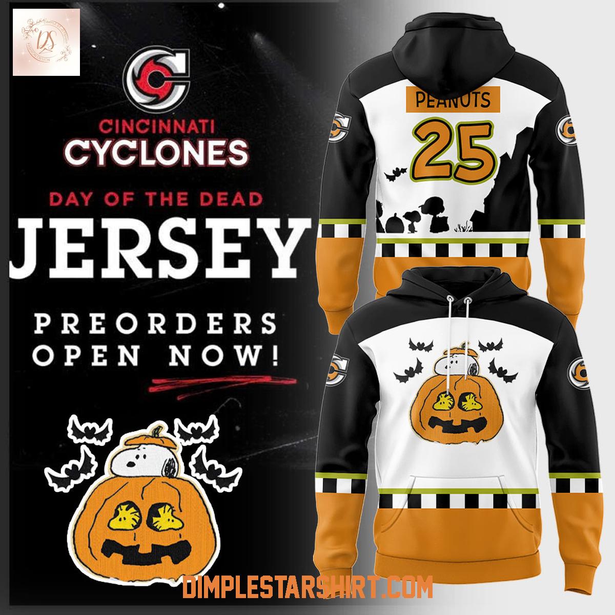 Cincinnati Cyclones x Peanuts Halloween Day Of The Dead Hoodie Shirt Cincinnati Cyclones x Peanuts Halloween Day Of The Dead Hoodie Shirt
