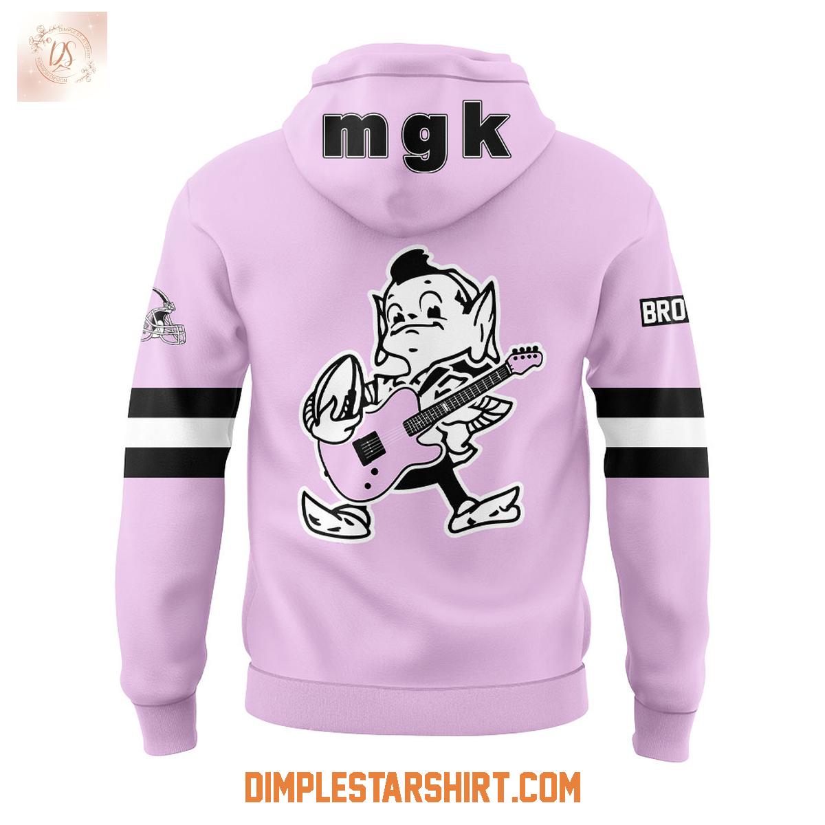 Cleveland Browns Machine Gun Kelly Pink Hoodie Shirt Cleveland Browns Machine Gun Kelly Pink Hoodie Shirt
