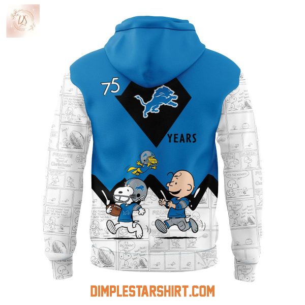 Detroit Lions 75th Anniversary Of Peanuts Hoodie Shirt
