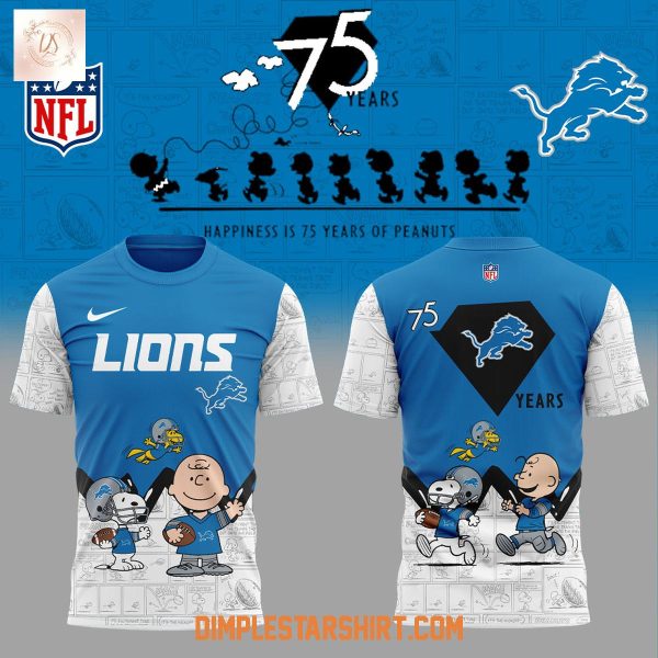 Detroit Lions 75th Anniversary Of Peanuts Hoodie Shirt