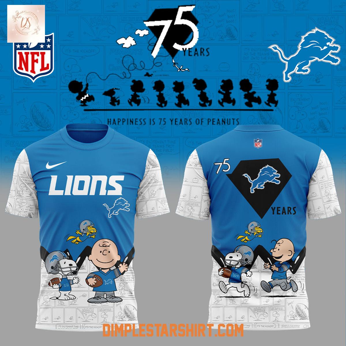 Detroit Lions 75th Anniversary Of Peanuts Hoodie Shirt Detroit Lions 75th Anniversary Of Peanuts Hoodie Shirt