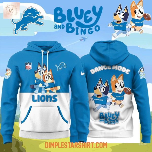 Detroit Lions x Bluey And Bingo Dance Mode Hoodie Shirt