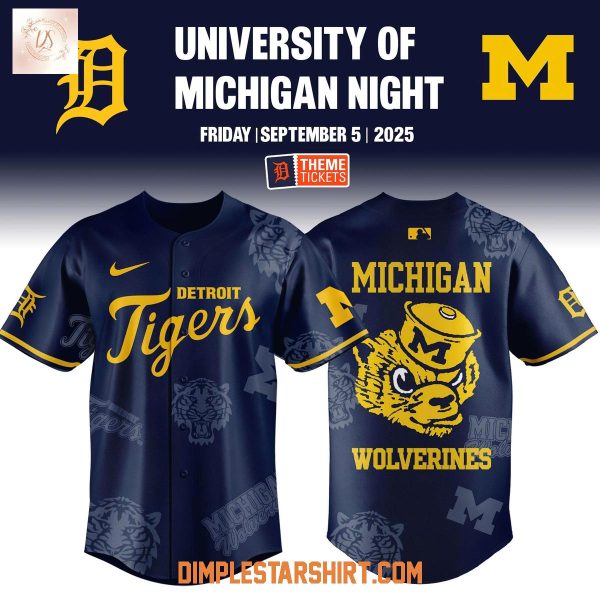 Detroit Tigers x Michigan Wolverines Night Game 2025 Jersey