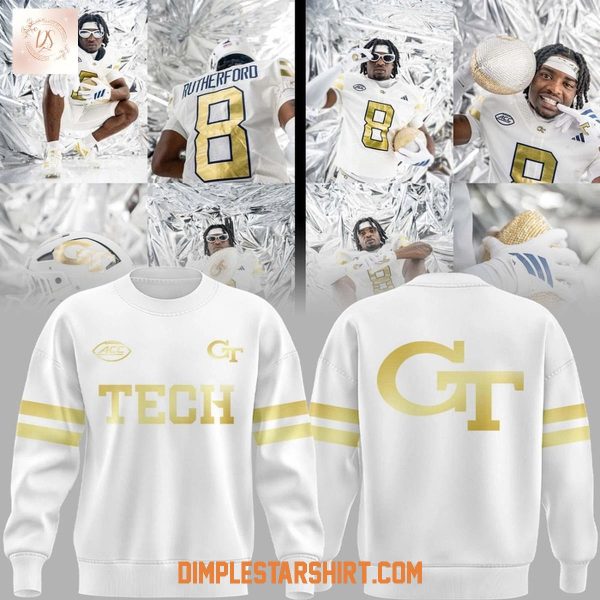 Georgia Tech Yellow Jackets New The Icy White Uniform Hoodie Shirt