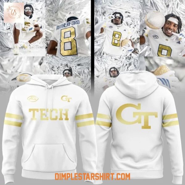 Georgia Tech Yellow Jackets New The Icy White Uniform Hoodie Shirt