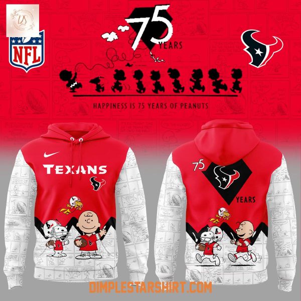 Houston Texans 75th Anniversary Of Peanuts Hoodie Shirt