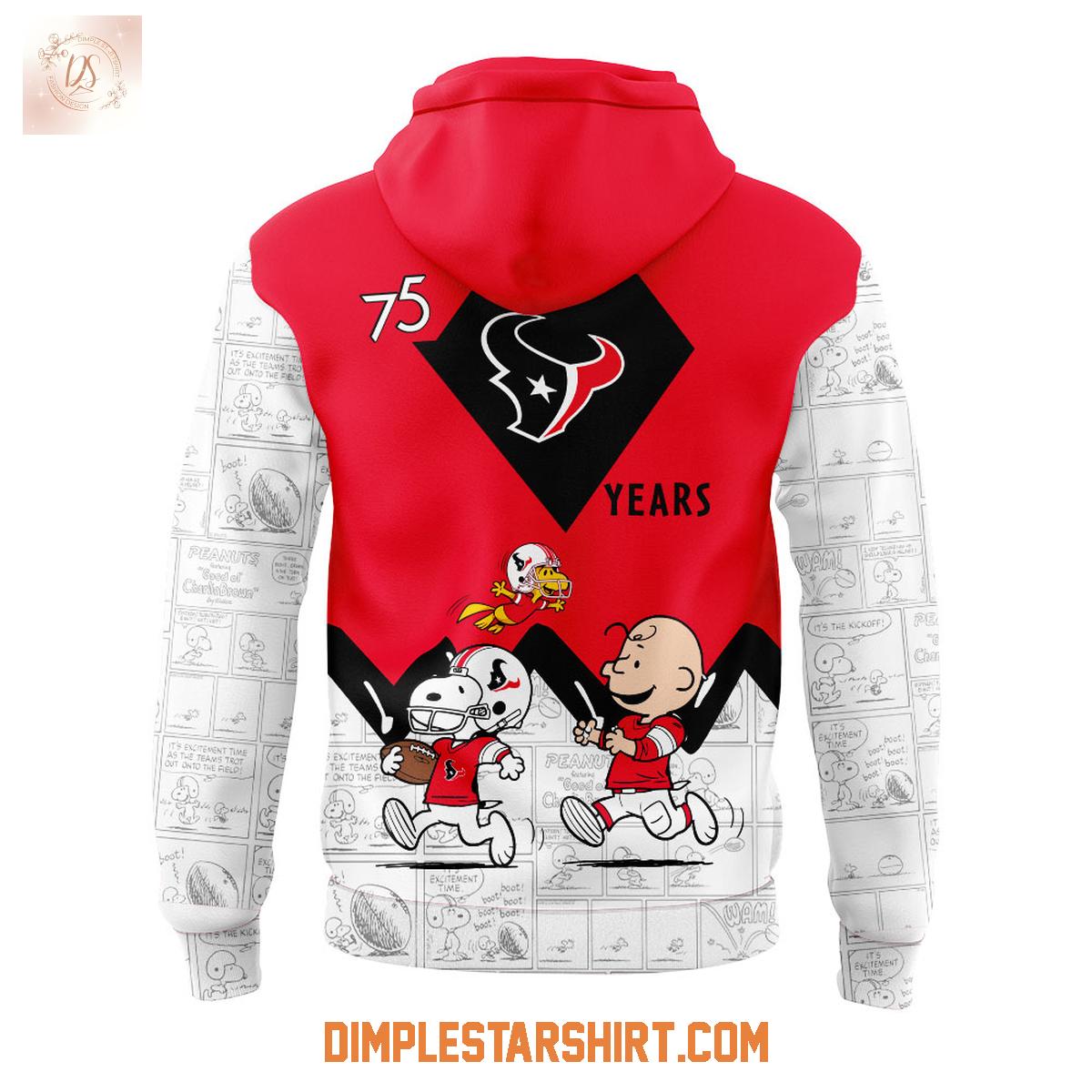 Houston Texans 75th Anniversary Of Peanuts Hoodie Shirt Houston Texans 75th Anniversary Of Peanuts Hoodie Shirt
