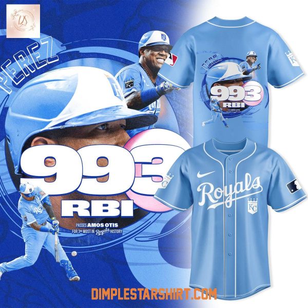 Kansas City Royals Salvador Perez 993 RBI Record Jersey