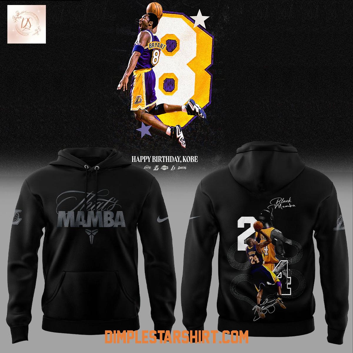 Kobe Bryant Mamba Forever Happy Birthday 2025 Black Hoodie Shirt Kobe Bryant Mamba Forever Happy Birthday 2025 Black Hoodie Shirt