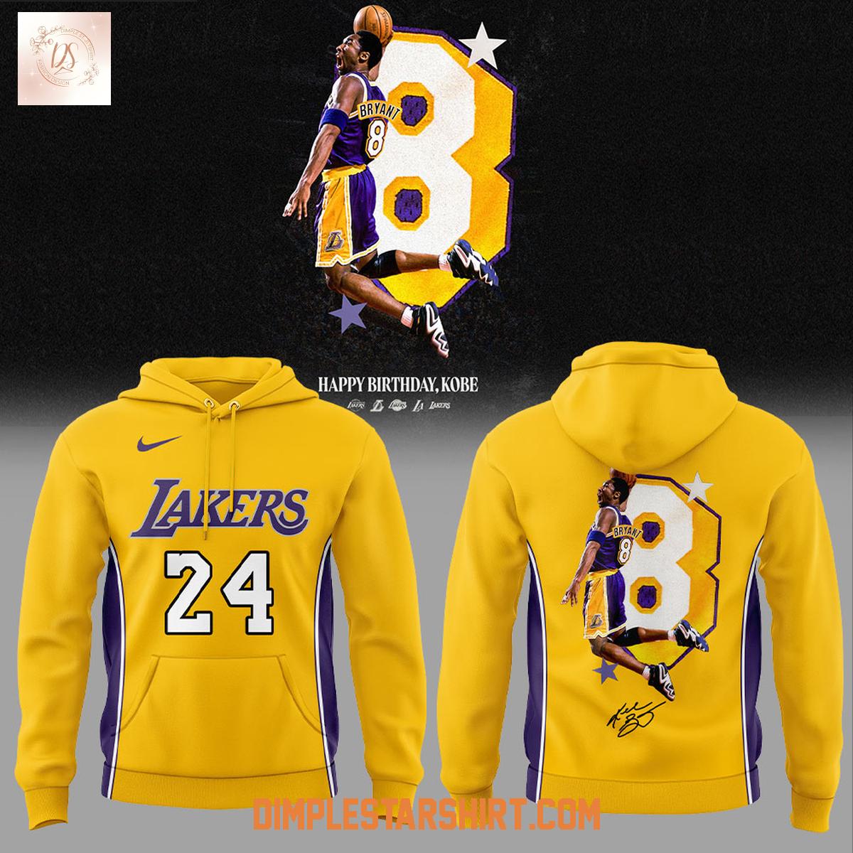 Kobe Bryant Mamba Forever Happy Birthday Yellow Hoodie Shirt Kobe Bryant Mamba Forever Happy Birthday Yellow Hoodie Shirt