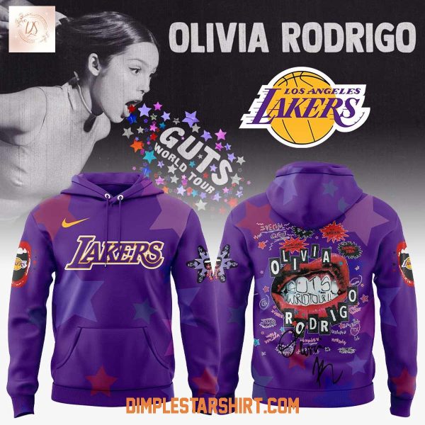 Los Angeles Lakers x Olivia Rodrigo Guts World Tour 2025 Hoodie Shirt
