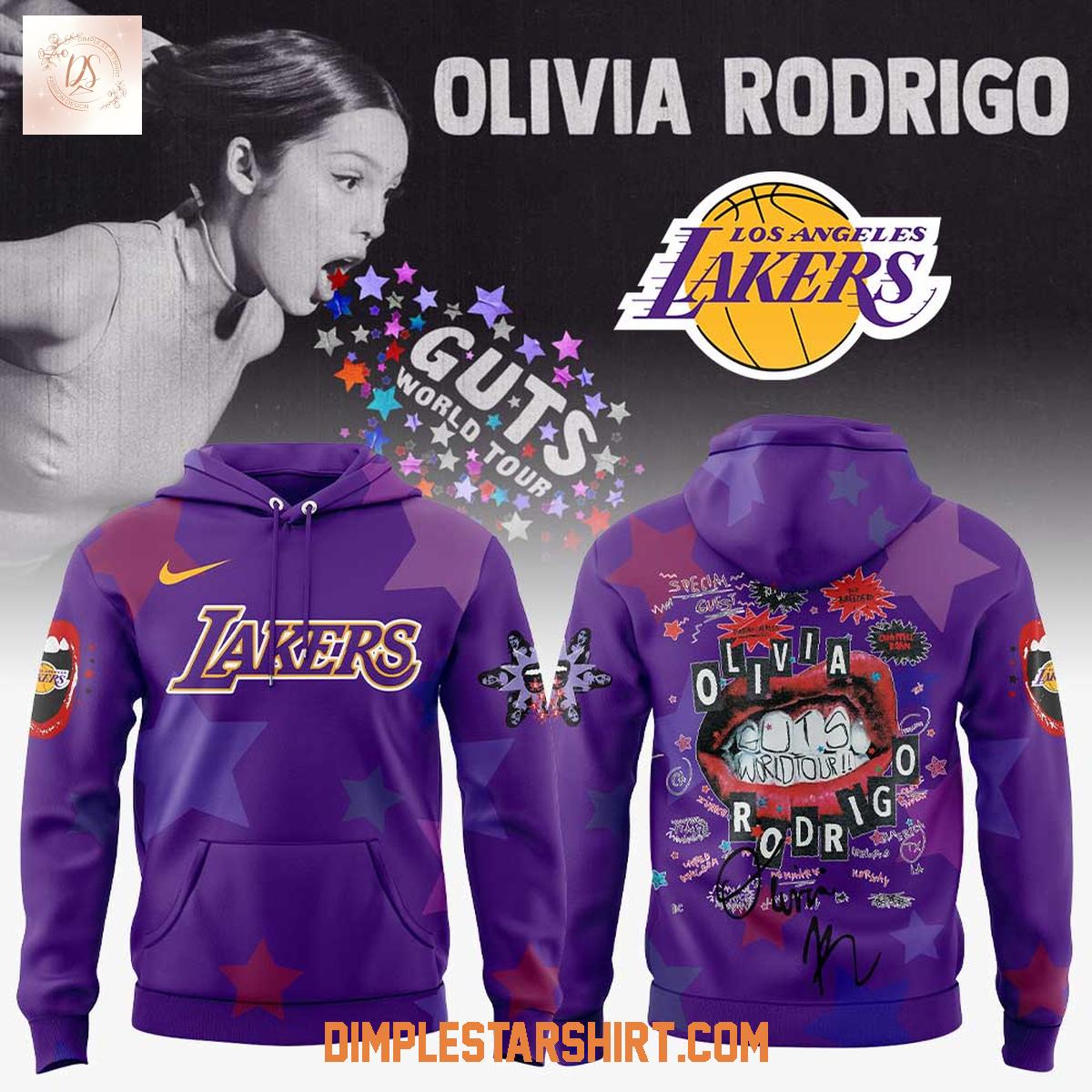 Los Angeles Lakers x Olivia Rodrigo Guts World Tour 2025 Hoodie Shirt Los Angeles Lakers x Olivia Rodrigo Guts World Tour 2025 Hoodie Shirt