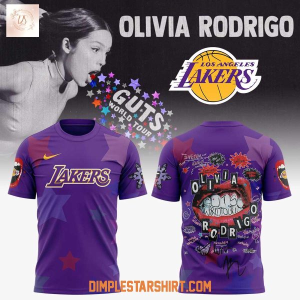 Los Angeles Lakers x Olivia Rodrigo Guts World Tour 2025 Hoodie Shirt