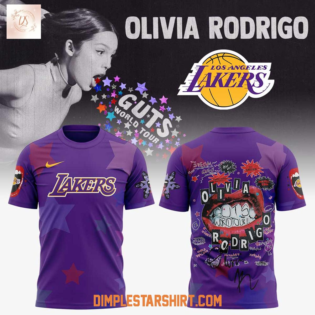 Los Angeles Lakers x Olivia Rodrigo Guts World Tour 2025 Hoodie Shirt Los Angeles Lakers x Olivia Rodrigo Guts World Tour 2025 Hoodie Shirt