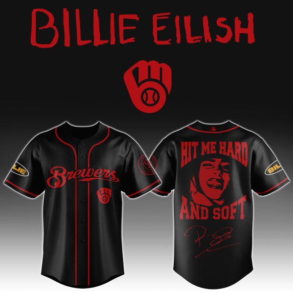 Milwaukee Brewers x Billie Eilish Hit Me Hard And Soft Jersey