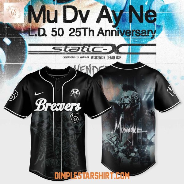 Milwaukee Brewers x Mudvayne L.D.50 25th Anniversary Tour 2025 Jersey