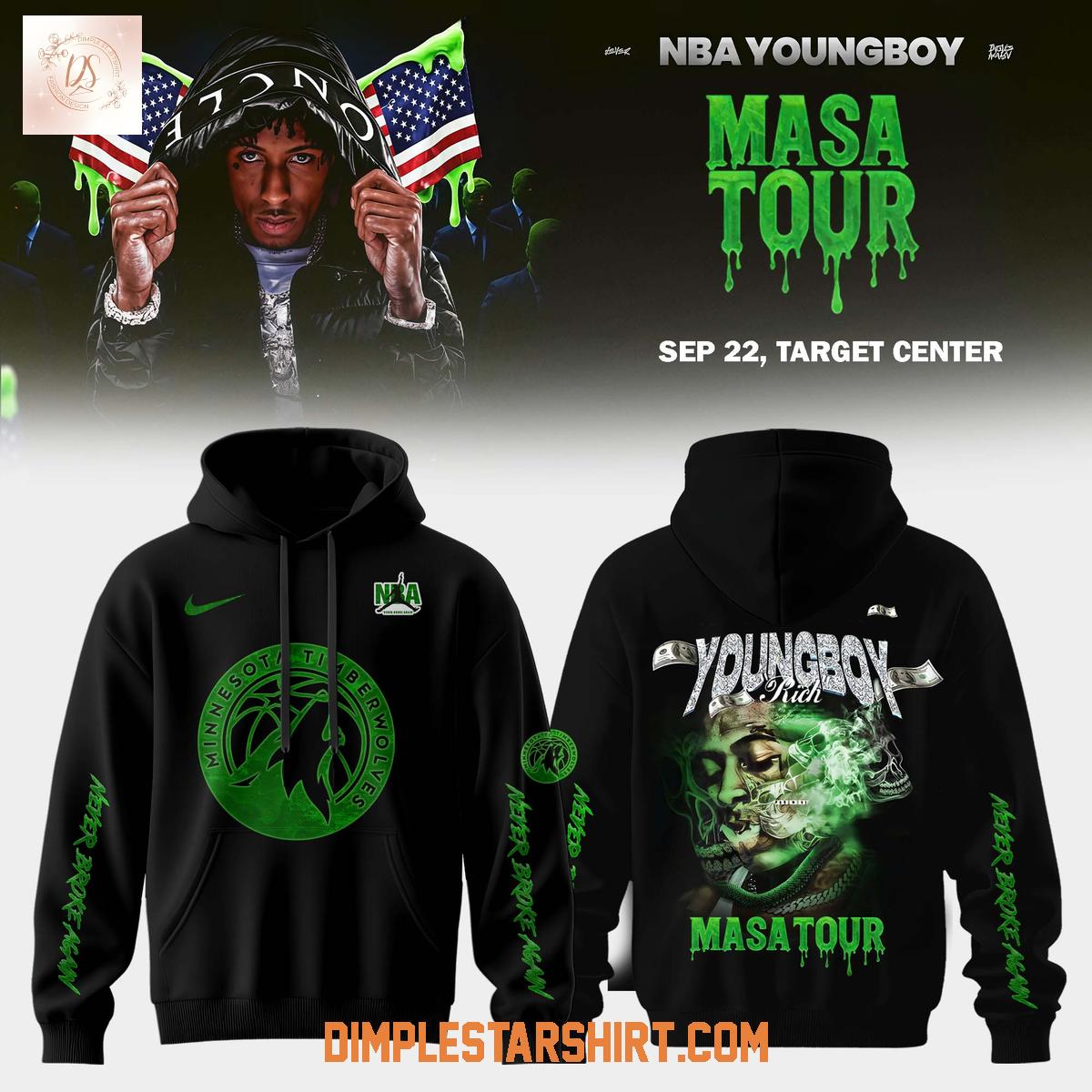 Minnesota Timberwolves Collab NBA Youngbou Masa Tour 2025 Hoodie Shirt Minnesota Timberwolves Collab NBA Youngbou Masa Tour 2025 Hoodie Shirt