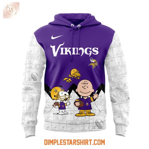 Minnesota Vikings 75th Anniversary Of Peanuts Hoodie Shirt