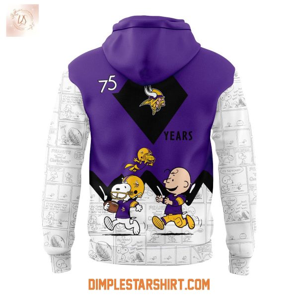 Minnesota Vikings 75th Anniversary Of Peanuts Hoodie Shirt
