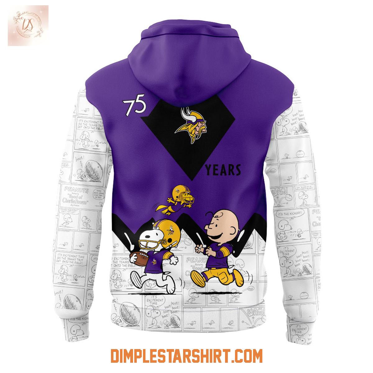 Minnesota Vikings 75th Anniversary Of Peanuts Hoodie Shirt Minnesota Vikings 75th Anniversary Of Peanuts Hoodie Shirt