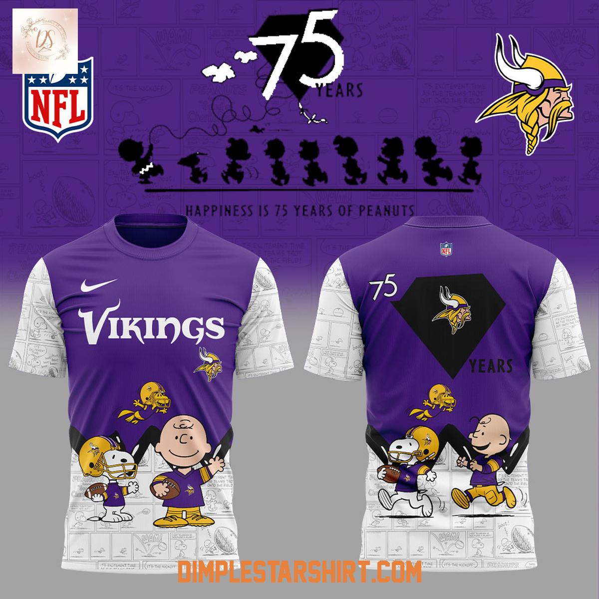 Minnesota Vikings 75th Anniversary Of Peanuts Hoodie Shirt Minnesota Vikings 75th Anniversary Of Peanuts Hoodie Shirt