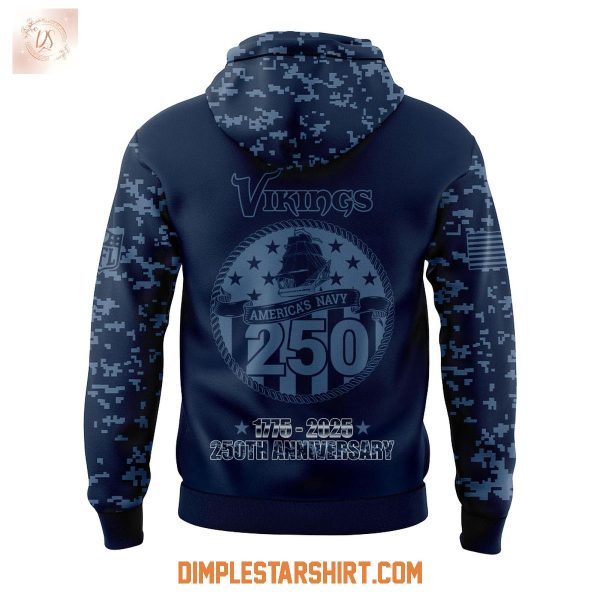 Minnesota Vikings x US Navy 250th Anniversary Celebration Hoodie Shirt