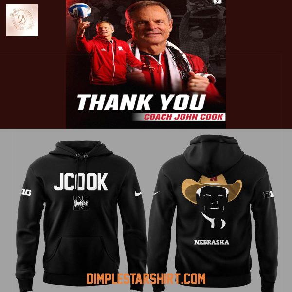 Nebraska Cornhuskers Thank You Coach John Cook Black Hoodie Shirt
