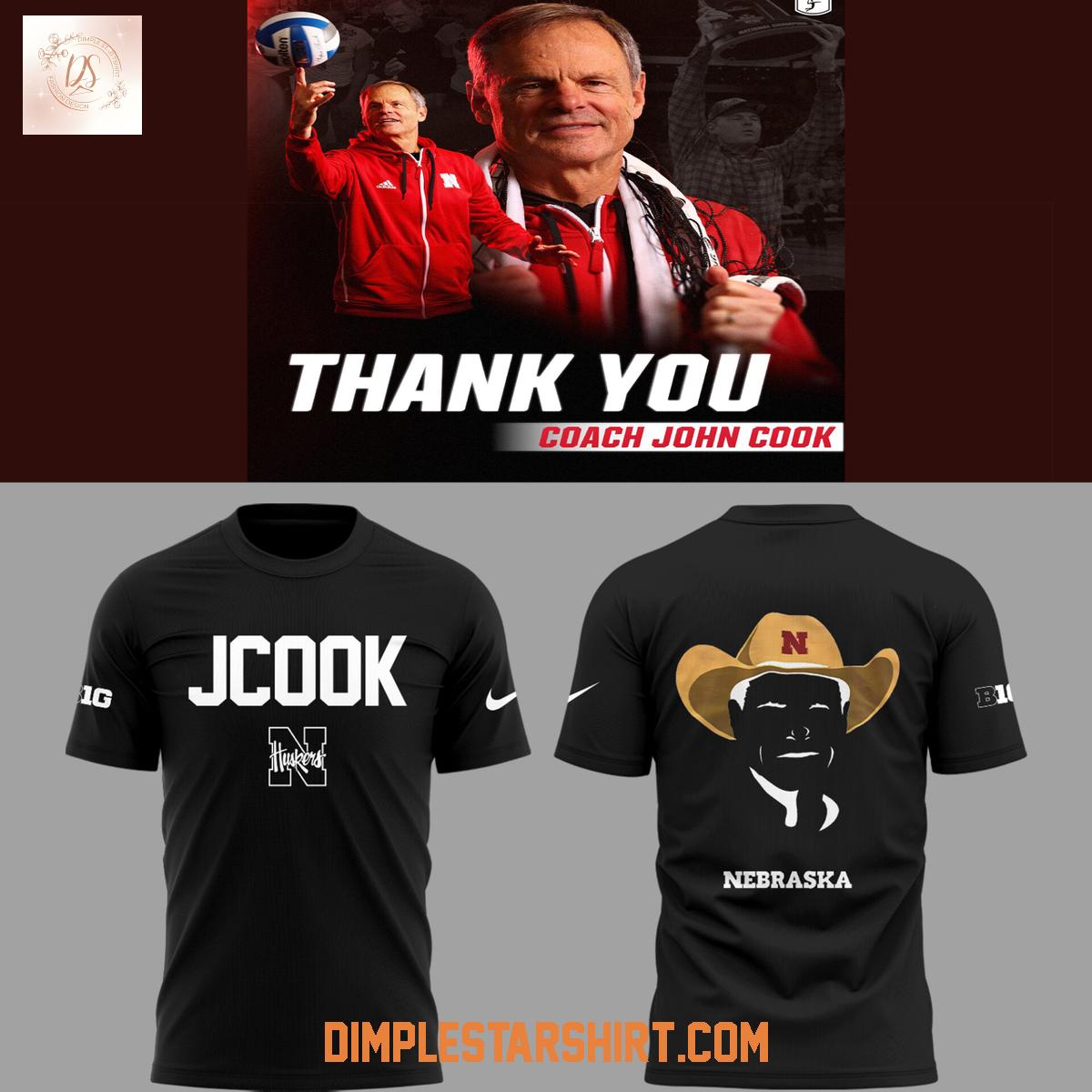 Nebraska Cornhuskers Thank You Coach John Cook Black Hoodie Shirt Nebraska Cornhuskers Thank You Coach John Cook Black Hoodie Shirt