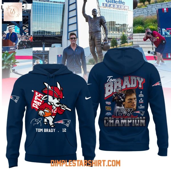 New England Patriots Unveil Statue Tom Brady Goat 6x Super Bowl Champions Hoodie Shirt