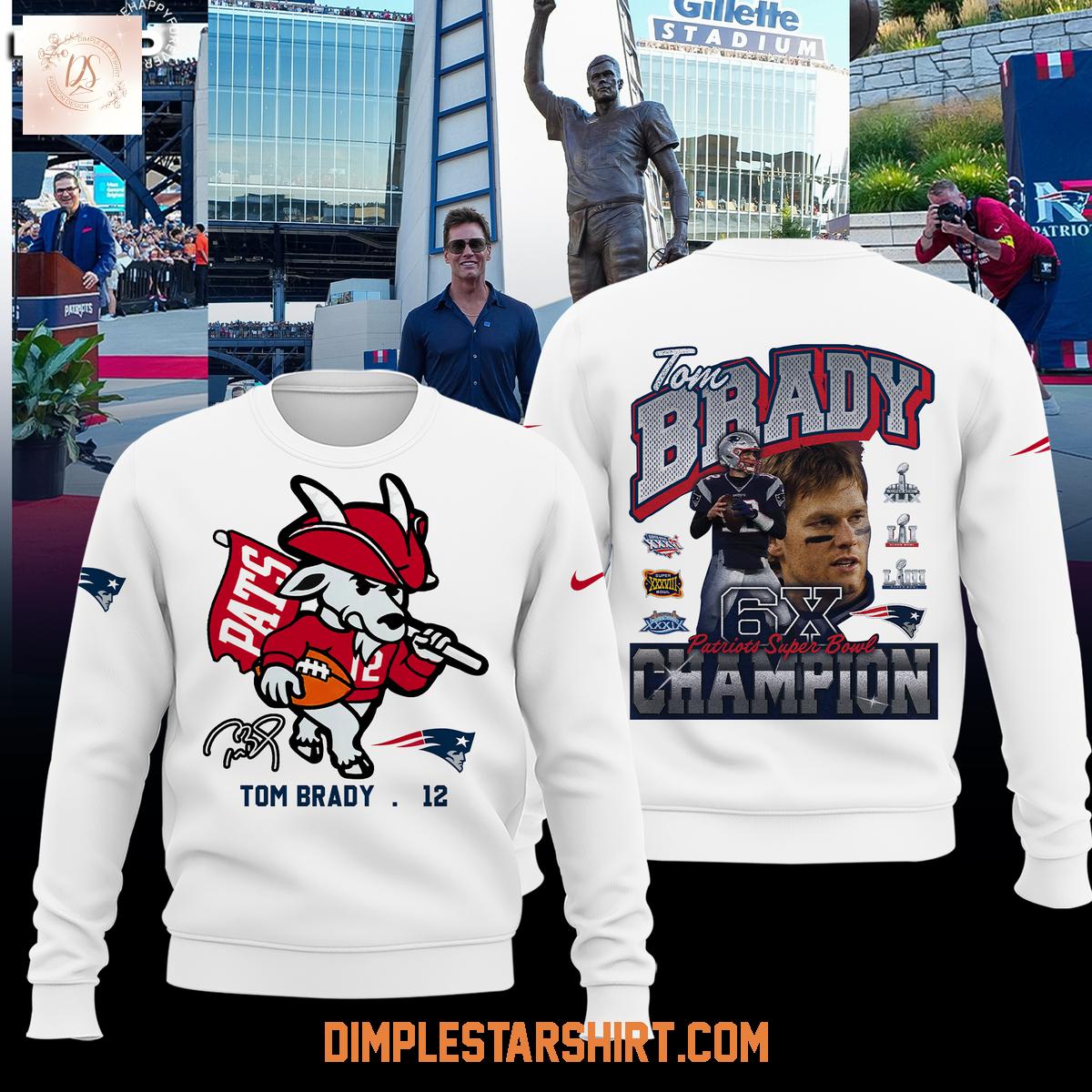 New England Patriots Unveil Statue Tom Brady Goat 6x Super Bowl Champions Hoodie Shirt New England Patriots Unveil Statue Tom Brady Goat 6x Super Bowl Champions Hoodie Shirt