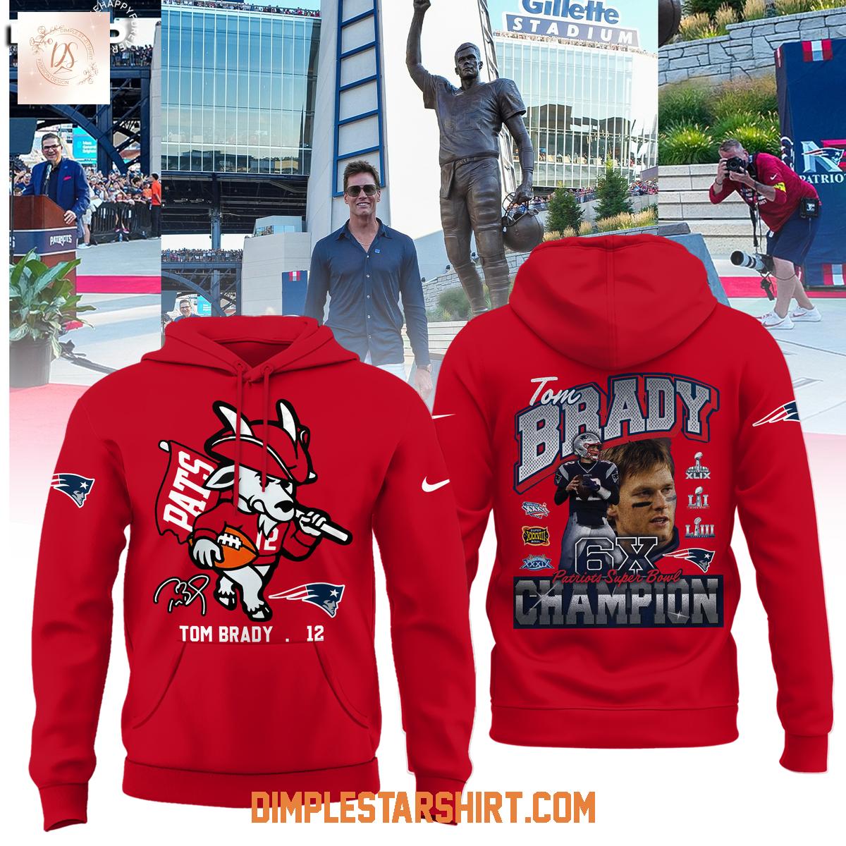 New England Patriots Unveil Statue Tom Brady Goat 6x Super Bowl Champions Hoodie Shirt New England Patriots Unveil Statue Tom Brady Goat 6x Super Bowl Champions Hoodie Shirt