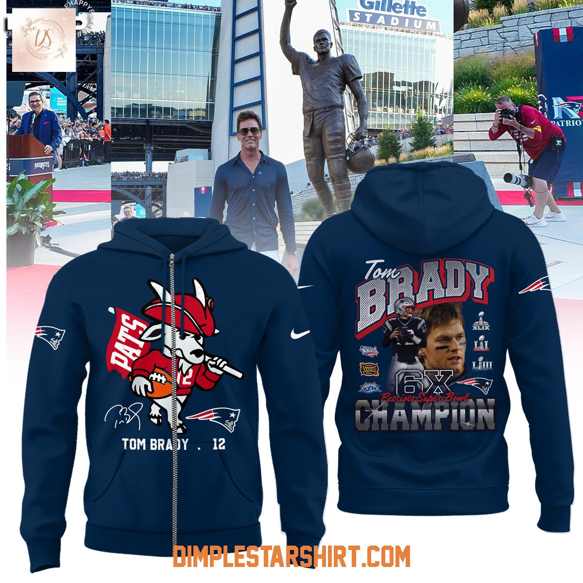 New England Patriots Unveil Statue Tom Brady Goat 6x Super Bowl Champions Hoodie Shirt New England Patriots Unveil Statue Tom Brady Goat 6x Super Bowl Champions Hoodie Shirt