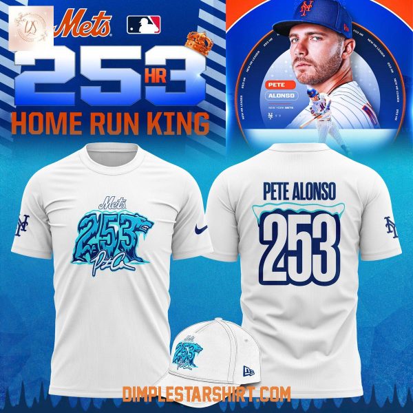 New York Mets Peter Alonson 253 Home Run King White Hoodie Shirt