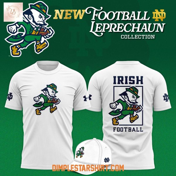 Notre Dame Fighting Irish Football Leprechaun New Logo White Hoodie Shirt
