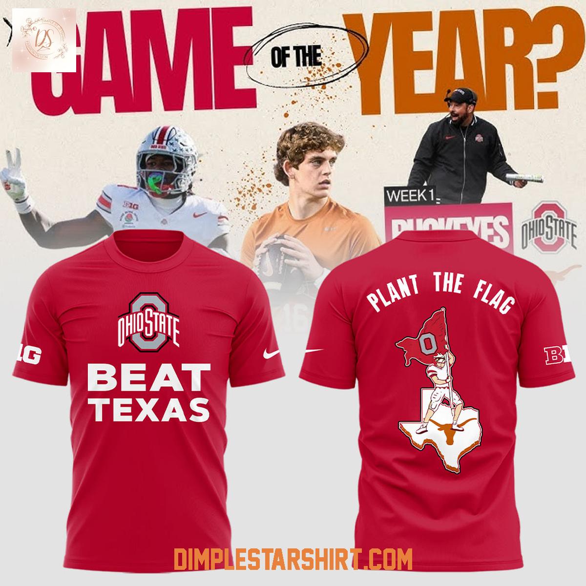 Ohio State Buckeyes Beat Texas Longhorns Plant The Flag Red Hoodie Shirt Ohio State Buckeyes Beat Texas Longhorns Plant The Flag Red Hoodie Shirt
