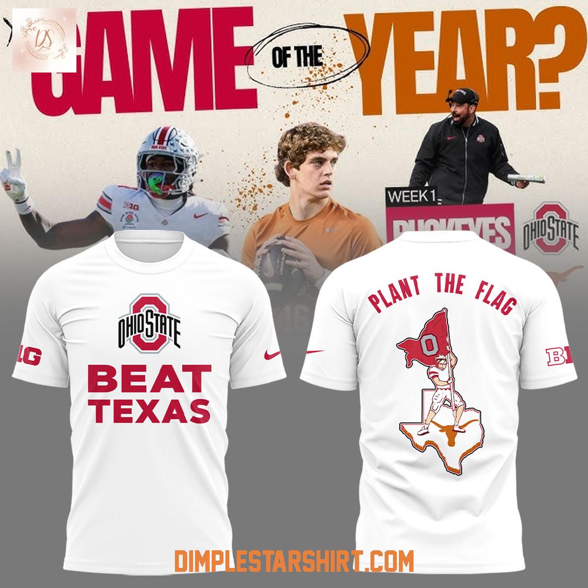 Ohio State Buckeyes Beat Texas Longhorns Plant The Flag White Hoodie Shirt Ohio State Buckeyes Beat Texas Longhorns Plant The Flag White Hoodie Shirt