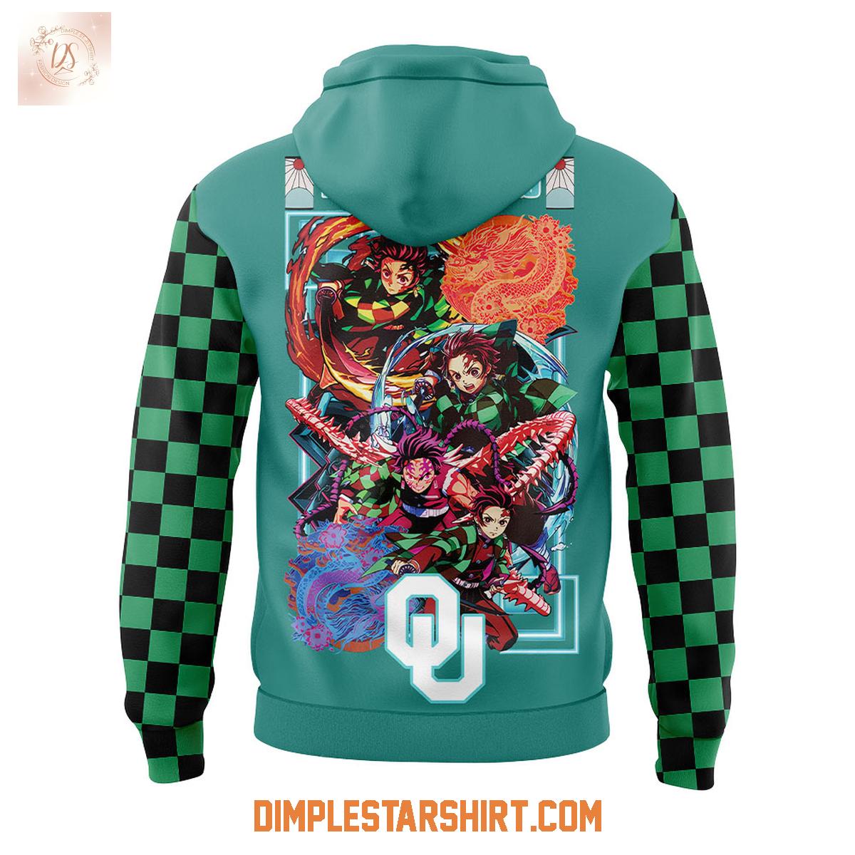 Oklahoma Sooners Demon Slayer Kamado Tanjiro Hoodie Shirt Oklahoma Sooners Demon Slayer Kamado Tanjiro Hoodie Shirt