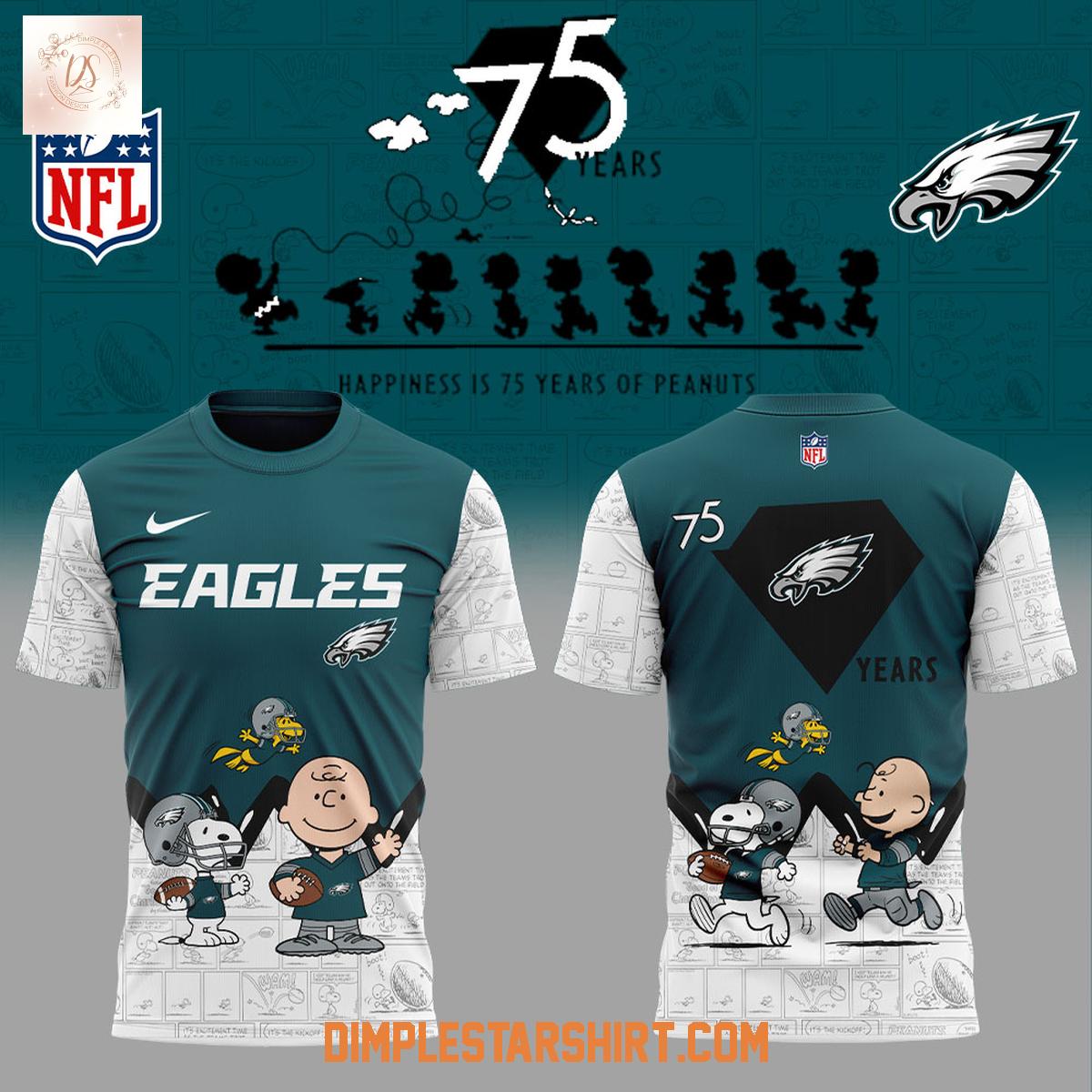 Philadelphia Eagles 75th Anniversary Of Peanuts Hoodie Shirt Philadelphia Eagles 75th Anniversary Of Peanuts Hoodie Shirt