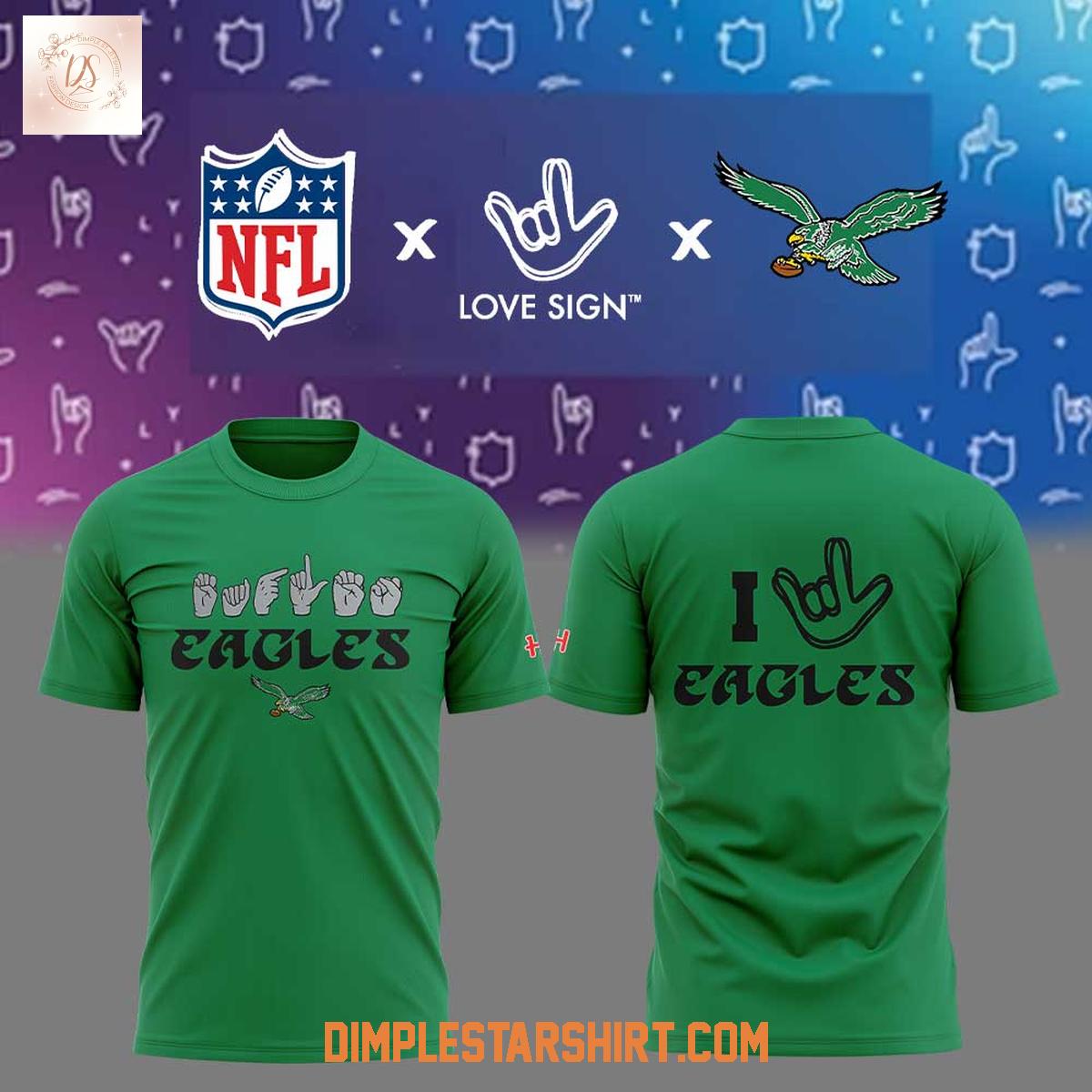 Philadelphia Eagles x NFL ASL Love Sign Hoodie Shirt Philadelphia Eagles x NFL ASL Love Sign Hoodie Shirt