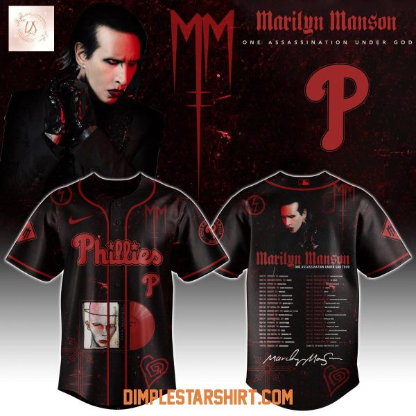 Philadelphia Phillies x Marilyn Manson One Assassination Under God 2025 Jersey