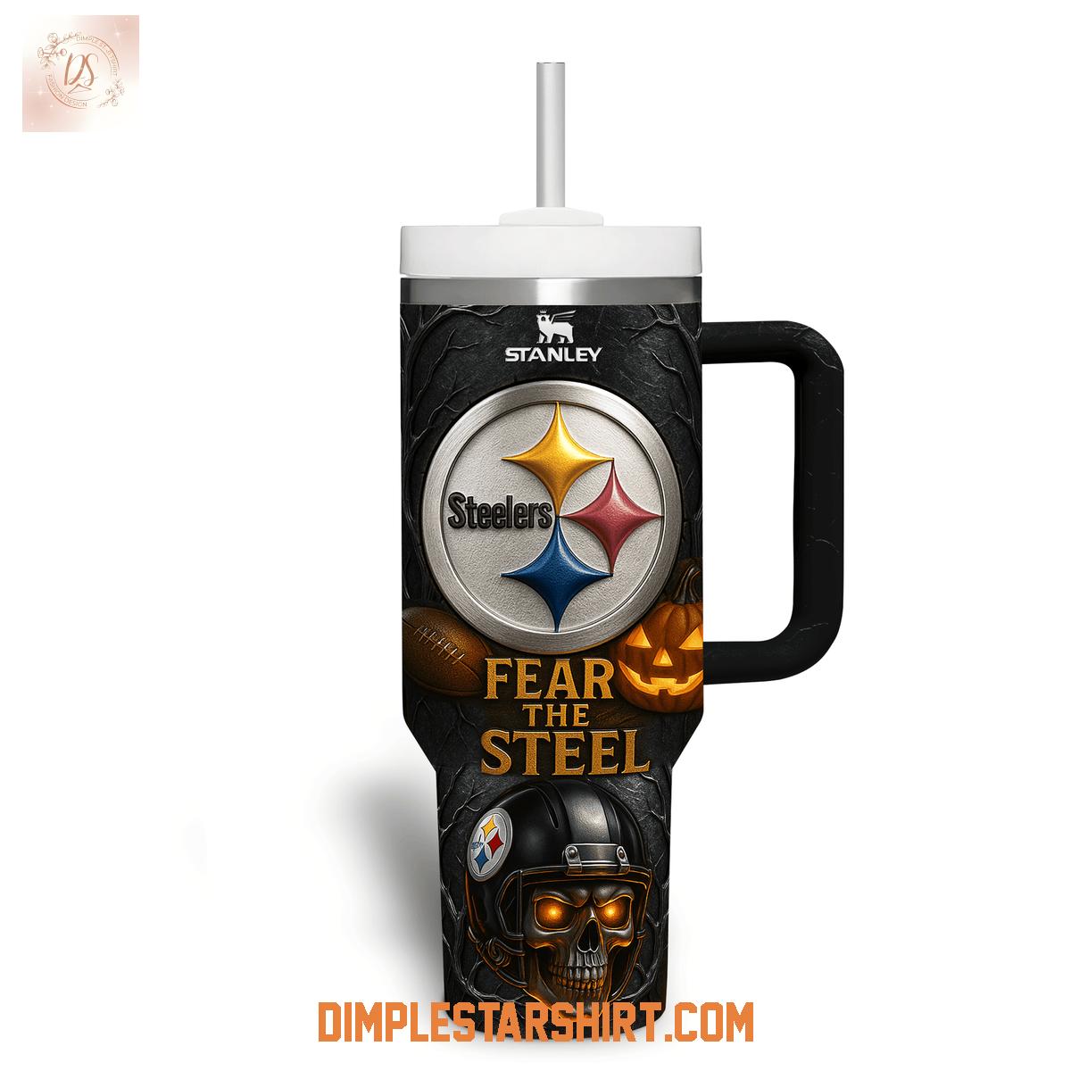 Pittsburgh Steelers Fear The Steel Halloween Stanley Tumbler 40oz Pittsburgh Steelers Fear The Steel Halloween Stanley Tumbler 40oz