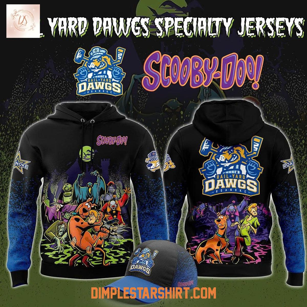 Roanoke Rail Yard Dawgs x Scooby Doo Night Hoodie Shirt Roanoke Rail Yard Dawgs x Scooby Doo Night Hoodie Shirt