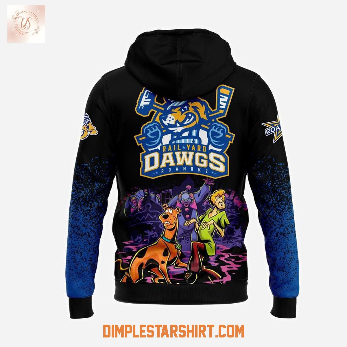 Roanoke Rail Yard Dawgs x Scooby Doo Night Hoodie Shirt Roanoke Rail Yard Dawgs x Scooby Doo Night Hoodie Shirt